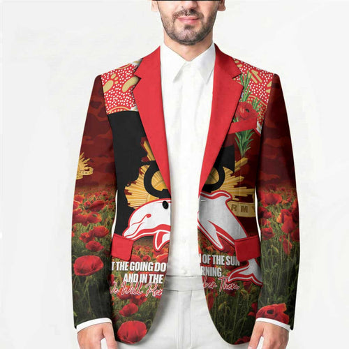 Personalised Dolphins Rugby ANZAC Day Blazer Last Post Poppy We Will Remember Them