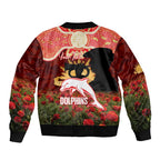 Personalised Dolphins Rugby ANZAC Day Bomber Jacket Last Post Poppy We Will Remember Them