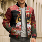 Personalised Dolphins Rugby ANZAC Day Bomber Puffer Jacket Last Post Poppy We Will Remember Them