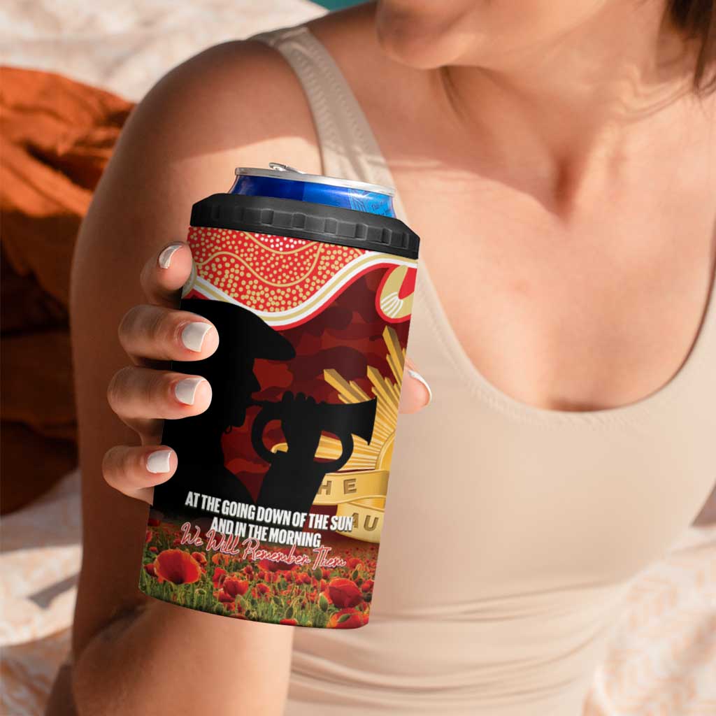 Personalised Dolphins Rugby ANZAC Day 4 in 1 Can Cooler Tumbler Last Post Poppy We Will Remember Them