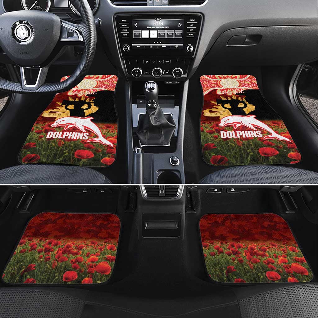 Personalised Dolphins Rugby ANZAC Day Car Mats Last Post Poppy We Will Remember Them