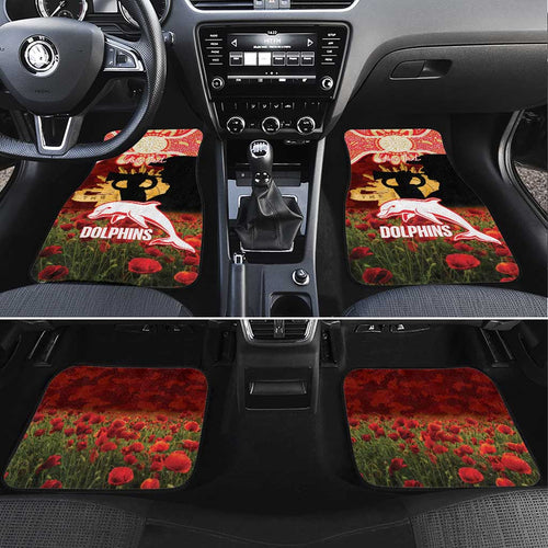 Personalised Dolphins Rugby ANZAC Day Car Mats Last Post Poppy We Will Remember Them