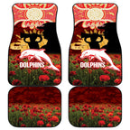 Personalised Dolphins Rugby ANZAC Day Car Mats Last Post Poppy We Will Remember Them