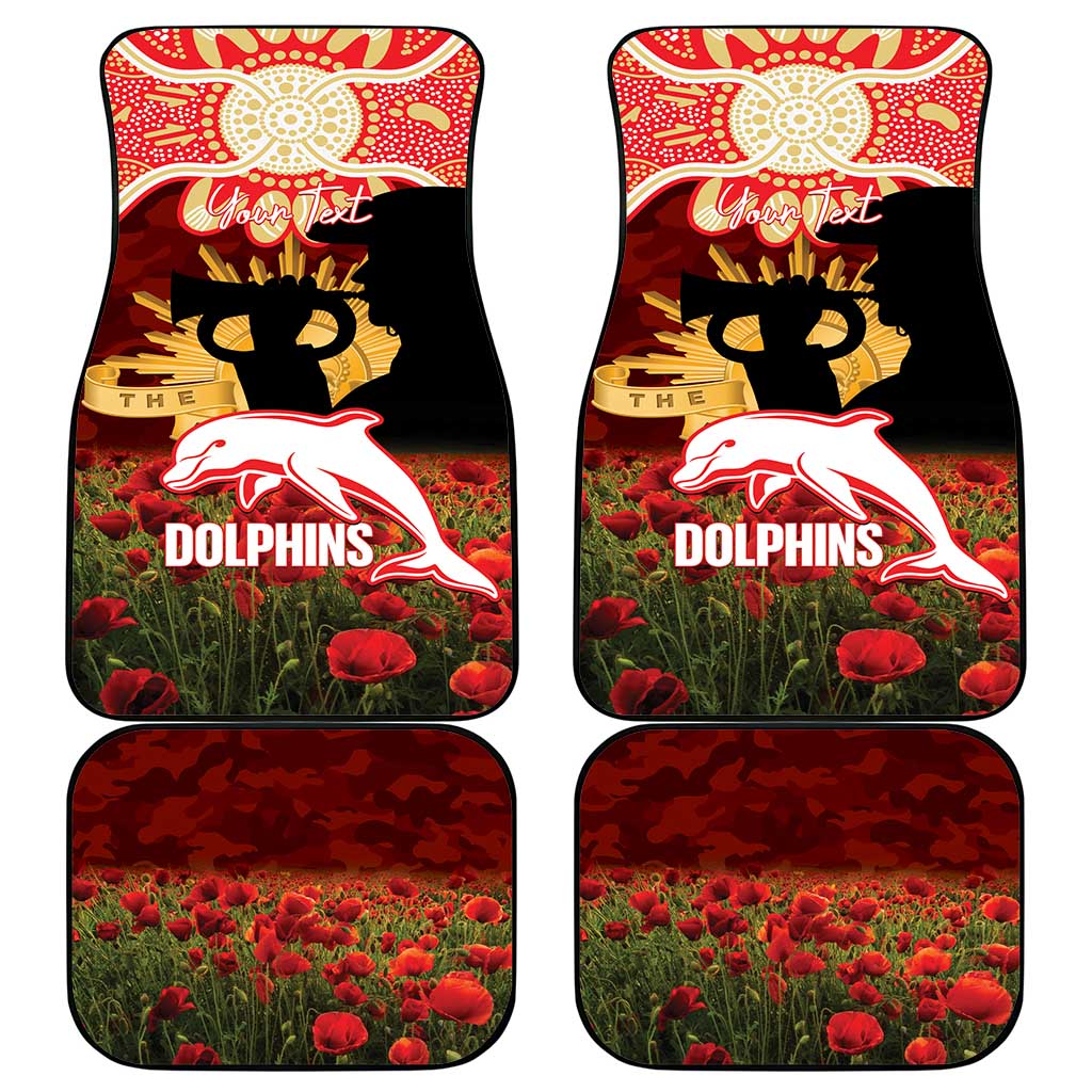 Personalised Dolphins Rugby ANZAC Day Car Mats Last Post Poppy We Will Remember Them