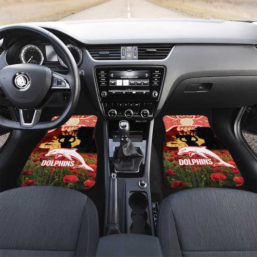 Personalised Dolphins Rugby ANZAC Day Car Mats Last Post Poppy We Will Remember Them