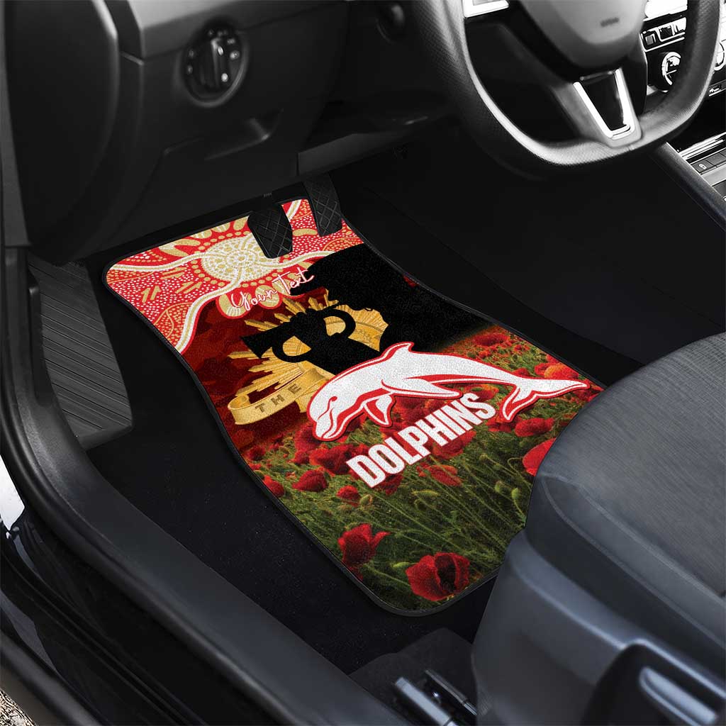Personalised Dolphins Rugby ANZAC Day Car Mats Last Post Poppy We Will Remember Them