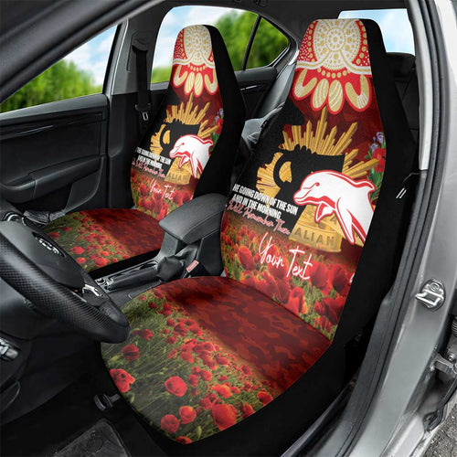 Personalised Dolphins Rugby ANZAC Day Car Seat Cover Last Post Poppy We Will Remember Them