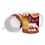 Personalised Dolphins Rugby ANZAC Day Ceramic Mug Last Post Poppy We Will Remember Them