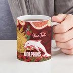 Personalised Dolphins Rugby ANZAC Day Ceramic Mug Last Post Poppy We Will Remember Them