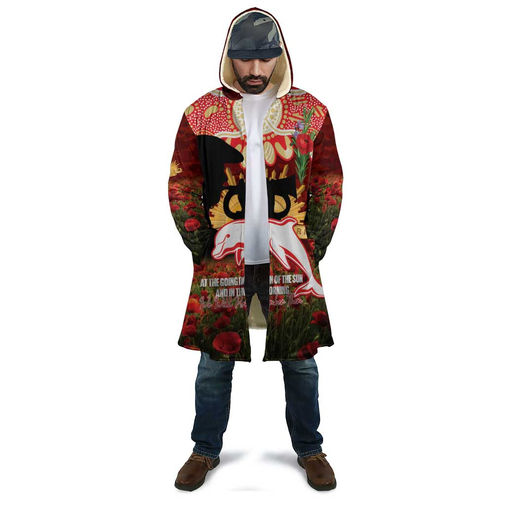 Personalised Dolphins Rugby ANZAC Day Cloak Last Post Poppy We Will Remember Them