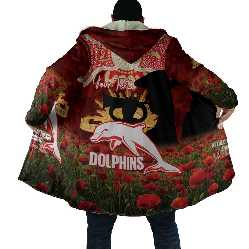 Personalised Dolphins Rugby ANZAC Day Cloak Last Post Poppy We Will Remember Them