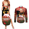 Personalised Dolphins Rugby ANZAC Day Couples Matching Summer Maxi Dress and Long Sleeve Button Shirt Last Post Poppy We Will Remember Them