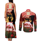 Personalised Dolphins Rugby ANZAC Day Couples Matching Tank Maxi Dress and Long Sleeve Button Shirt Last Post Poppy We Will Remember Them