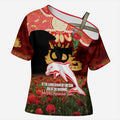 Personalised Dolphins Rugby ANZAC Day Cross Shoulder Shirt Last Post Poppy We Will Remember Them