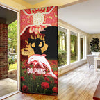 Personalised Dolphins Rugby ANZAC Day Door Cover Last Post Poppy We Will Remember Them