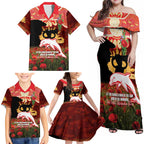 Personalised Dolphins Rugby ANZAC Day Family Matching Off Shoulder Maxi Dress and Hawaiian Shirt Last Post Poppy We Will Remember Them