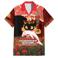 Personalised Dolphins Rugby ANZAC Day Family Matching Off Shoulder Maxi Dress and Hawaiian Shirt Last Post Poppy We Will Remember Them