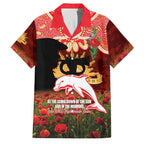 Personalised Dolphins Rugby ANZAC Day Family Matching Off Shoulder Short Dress and Hawaiian Shirt Last Post Poppy We Will Remember Them