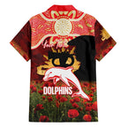 Personalised Dolphins Rugby ANZAC Day Family Matching Puletasi and Hawaiian Shirt Last Post Poppy We Will Remember Them