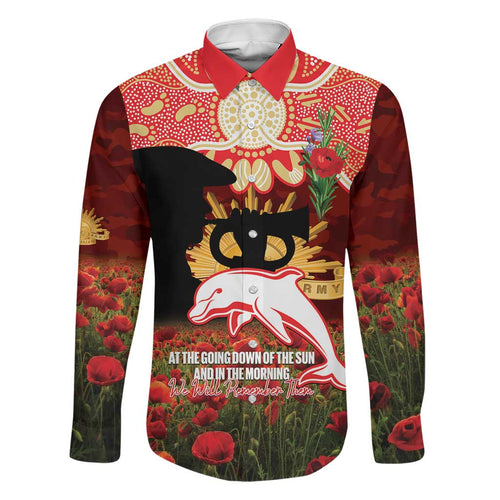 Personalised Dolphins Rugby ANZAC Day Family Matching Puletasi and Hawaiian Shirt Last Post Poppy We Will Remember Them