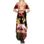 Personalised Dolphins Rugby ANZAC Day Family Matching Summer Maxi Dress and Hawaiian Shirt Last Post Poppy We Will Remember Them