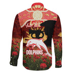 Personalised Dolphins Rugby ANZAC Day Family Matching Tank Maxi Dress and Hawaiian Shirt Last Post Poppy We Will Remember Them