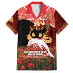 Personalised Dolphins Rugby ANZAC Day Hawaiian Shirt Last Post Poppy We Will Remember Them