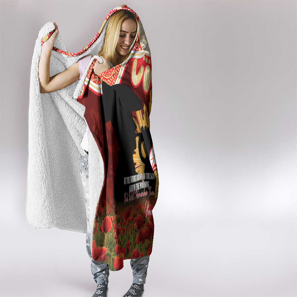 Personalised Dolphins Rugby ANZAC Day Hooded Blanket Last Post Poppy We Will Remember Them