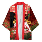 Personalised Dolphins Rugby ANZAC Day Kimono Last Post Poppy We Will Remember Them