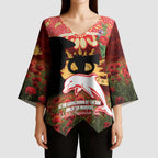 Personalised Dolphins Rugby ANZAC Day Kimono Sleeve Blouse Last Post Poppy We Will Remember Them