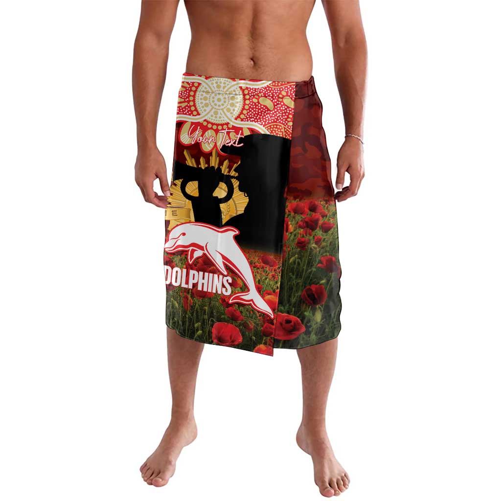 Personalised Dolphins Rugby ANZAC Day Lavalava Last Post Poppy We Will Remember Them