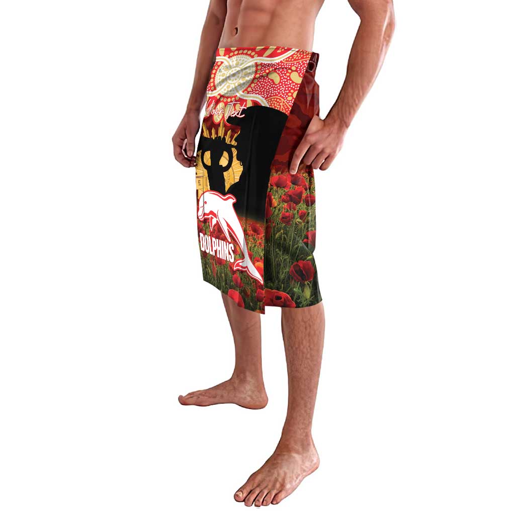 Personalised Dolphins Rugby ANZAC Day Lavalava Last Post Poppy We Will Remember Them
