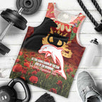 Personalised Dolphins Rugby ANZAC Day Men Tank Top Last Post Poppy We Will Remember Them