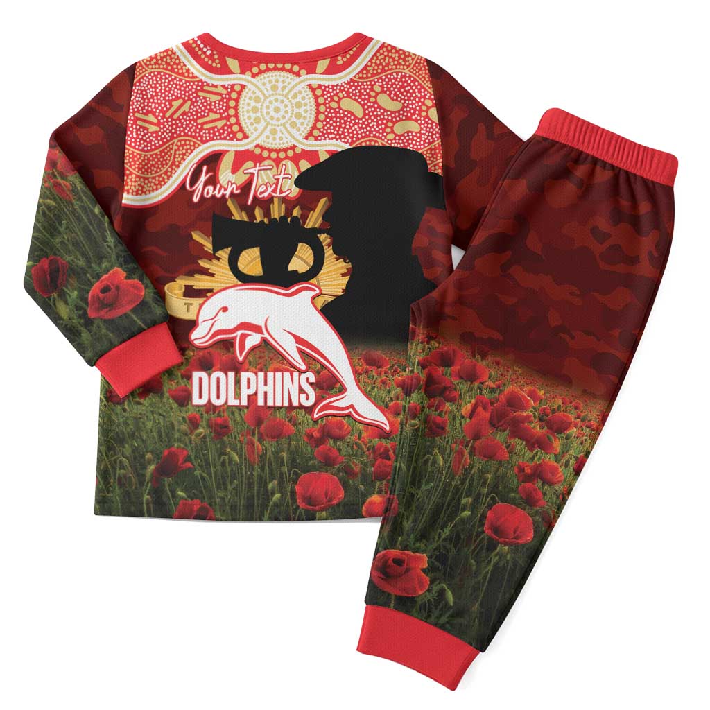 Personalised Dolphins Rugby ANZAC Day Pajama Set Last Post Poppy We Will Remember Them