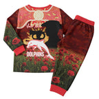 Personalised Dolphins Rugby ANZAC Day Pajama Set Last Post Poppy We Will Remember Them