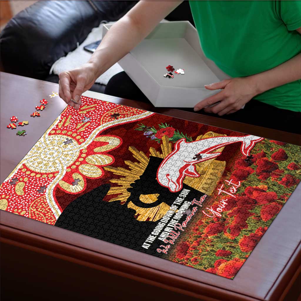 Personalised Dolphins Rugby ANZAC Day Puzzle Last Post Poppy We Will Remember Them