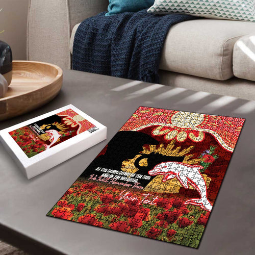 Personalised Dolphins Rugby ANZAC Day Puzzle Last Post Poppy We Will Remember Them
