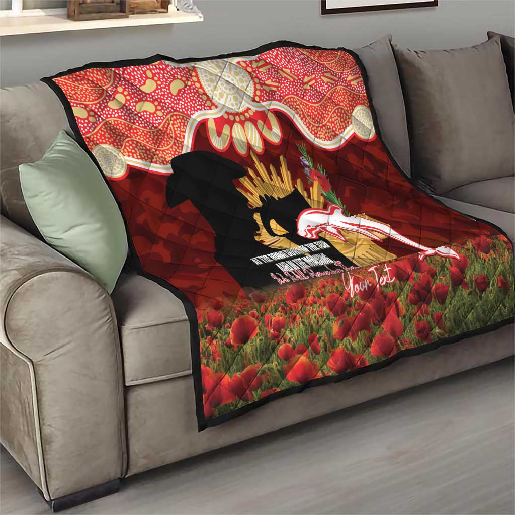 Personalised Dolphins Rugby ANZAC Day Quilt Last Post Poppy We Will Remember Them