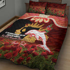 Personalised Dolphins Rugby ANZAC Day Quilt Bed Set Last Post Poppy We Will Remember Them
