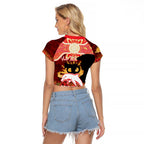 Personalised Dolphins Rugby ANZAC Day Raglan Cropped T Shirt Last Post Poppy We Will Remember Them