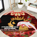 Personalised Dolphins Rugby ANZAC Day Round Carpet Last Post Poppy We Will Remember Them