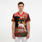 Personalised Dolphins Rugby ANZAC Day Scrub Top Last Post Poppy We Will Remember Them