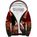 Personalised Dolphins Rugby ANZAC Day Sherpa Hoodie Last Post Poppy We Will Remember Them