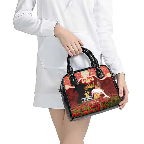 Personalised Dolphins Rugby ANZAC Day Shoulder Handbag Last Post Poppy We Will Remember Them