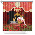 Personalised Dolphins Rugby ANZAC Day Shower Curtain Last Post Poppy We Will Remember Them
