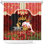 Personalised Dolphins Rugby ANZAC Day Shower Curtain Last Post Poppy We Will Remember Them