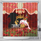 Personalised Dolphins Rugby ANZAC Day Shower Curtain Last Post Poppy We Will Remember Them