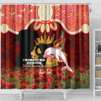 Personalised Dolphins Rugby ANZAC Day Shower Curtain Last Post Poppy We Will Remember Them