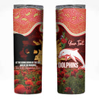 Personalised Dolphins Rugby ANZAC Day Skinny Tumbler Last Post Poppy We Will Remember Them