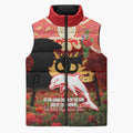 Personalised Dolphins Rugby ANZAC Day Sleeveless Puffer Jacket Last Post Poppy We Will Remember Them
